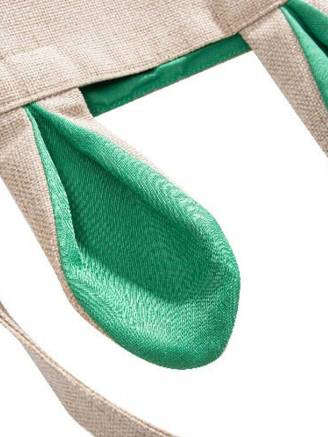Lniana torba z uszami królika - zielona