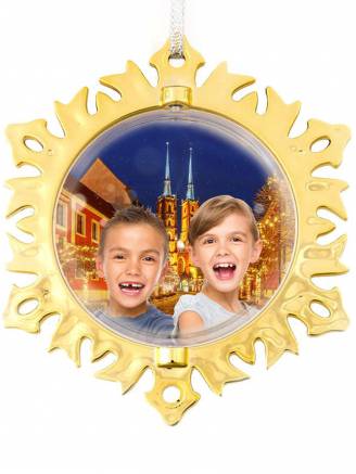 Bombka dwustronna ornament-złota