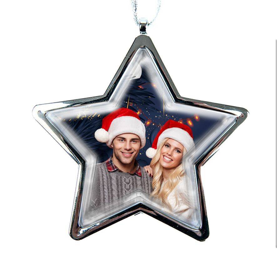 Bombka dwustronna-srebrna gwiazda