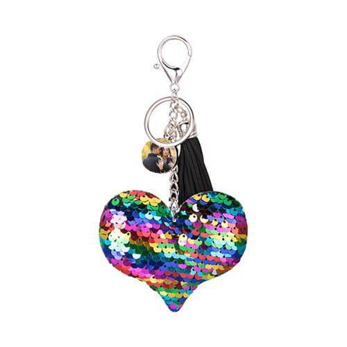 Brelok cekinowy - kolorowe serce