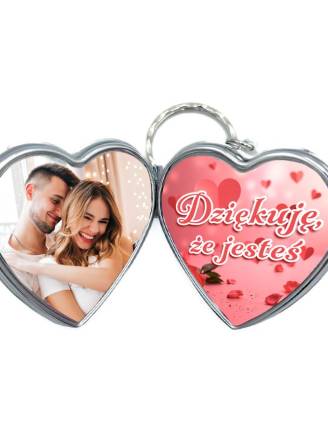 Brelok dwustronny z lusterkiem-serce