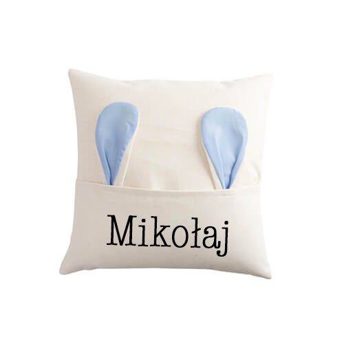 Poduszka lniana z napisem