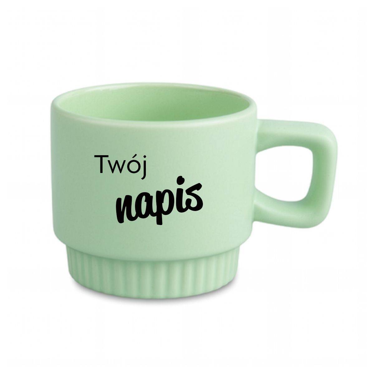 Kubek ryflowany z Twoim tekstem - zielony