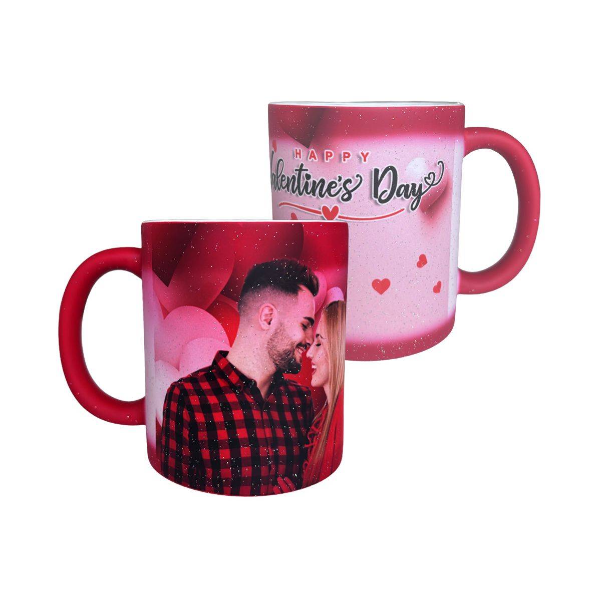 Kubek magiczny brokatowy - czerwony