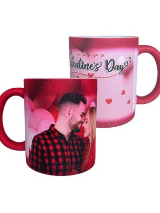 Kubek magiczny brokatowy - czerwony