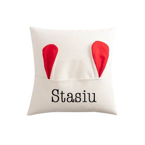 Poduszka lniana z napisem