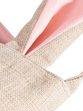 Lniana torba z uszami królika - różowa