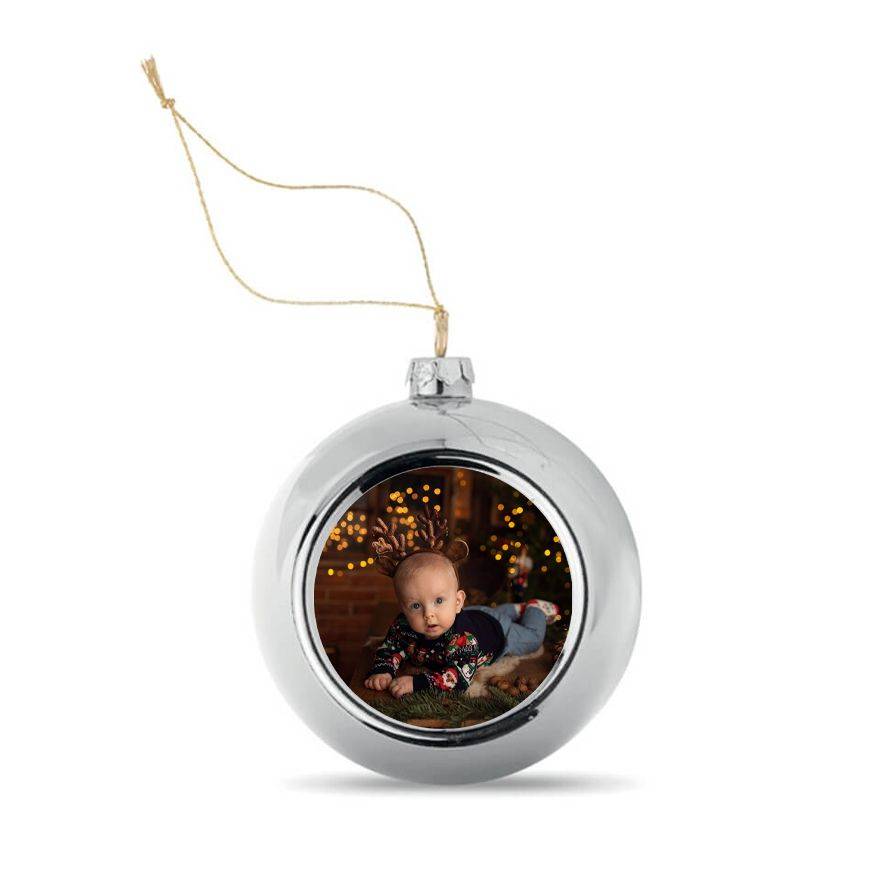 Bombka choinkowa-srebrna