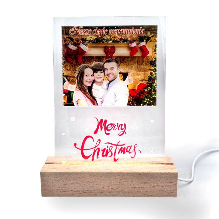 Szklana ramka - Merry Christmas