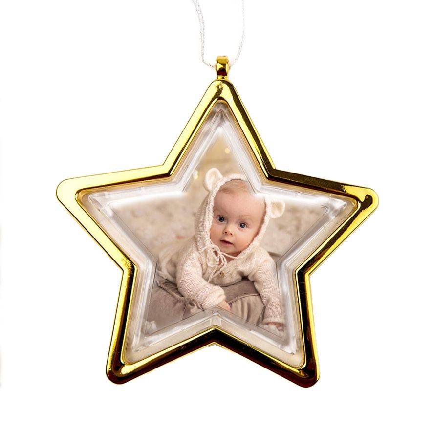 Bombka dwustronna-złota gwiazda